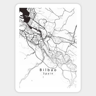 Bilbao Spain City Map white Sticker